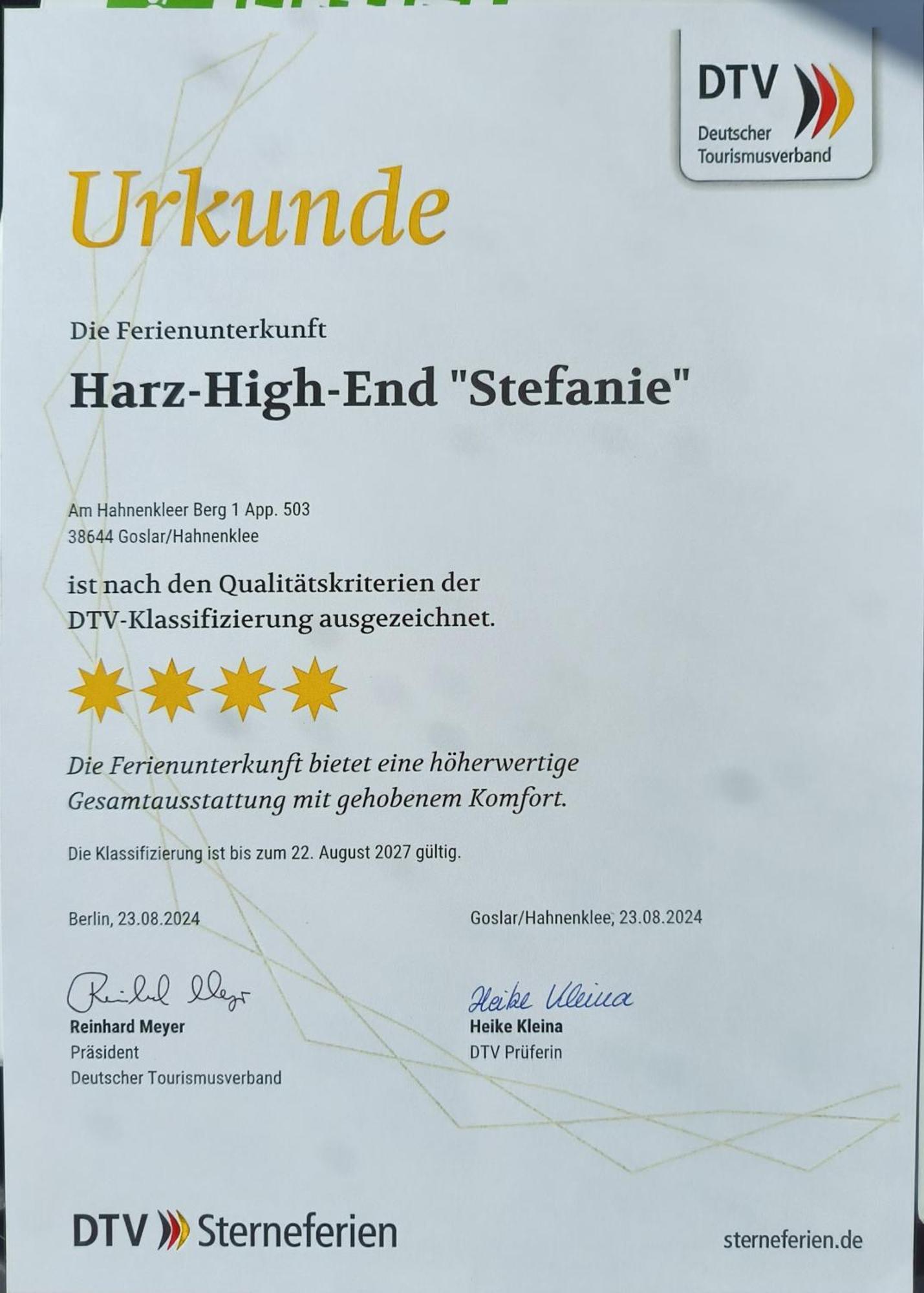 Harz High End Stefanie 4 Sterne Dtv *